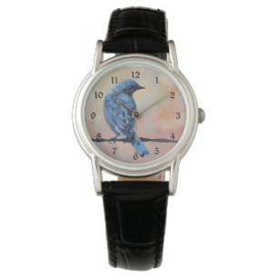 Mountain Bluebird Kunst Armbanduhr