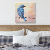 Mountain Bluebird Kunstgewerbe Canvas Leinwanddruck (Insitu (Schlafzimmer))