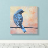 Mountain Bluebird Kunstgewerbe Canvas Leinwanddruck (Insitu (Holzboden))