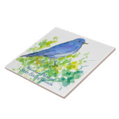 Mountain Bluebird Nevada Staat Bird Wasserfarbe Fliese (Seite)