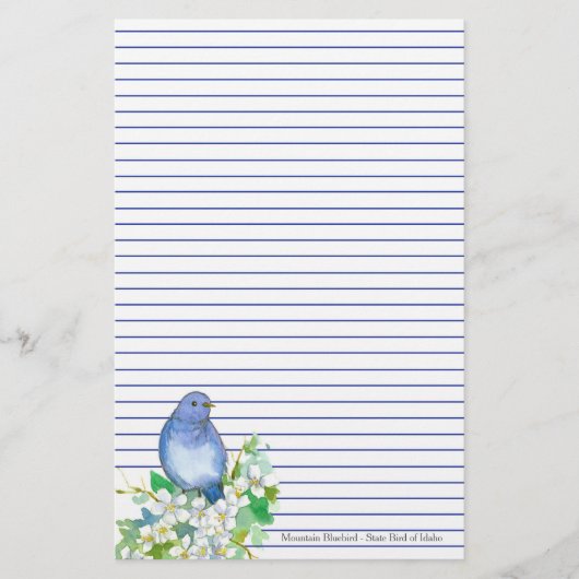 Mountain Bluebird Staat Bird of Idaho Blue Lined Briefpapier (Vorderseite)