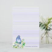 Mountain Bluebird Staat Bird of Idaho Blue Lined Briefpapier (Stehend Vorderseite)