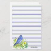 Mountain Bluebird Staat Bird of Nevada Blue Lined Briefpapier (Vorne/Hinten)