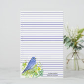 Mountain Bluebird Staat Bird of Nevada Blue Lined Briefpapier (Stehend Vorderseite)
