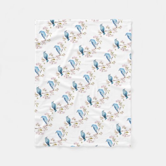 Mountain Bluebirds auf der Zweigstelle Sakura Fleecedecke (Vorderseite)