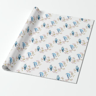 Mountain Bluebirds auf der Zweigstelle Sakura Geschenkpapier