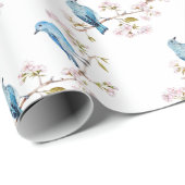 Mountain Bluebirds auf der Zweigstelle Sakura Geschenkpapier (Rolleneckpunkt)