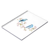 Mountain Bluebirds auf der Zweigstelle Sakura Notizblock (Linke Seite)