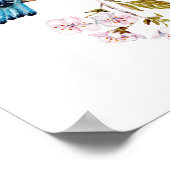 Mountain Bluebirds auf der Zweigstelle Sakura Poster (Ecke)