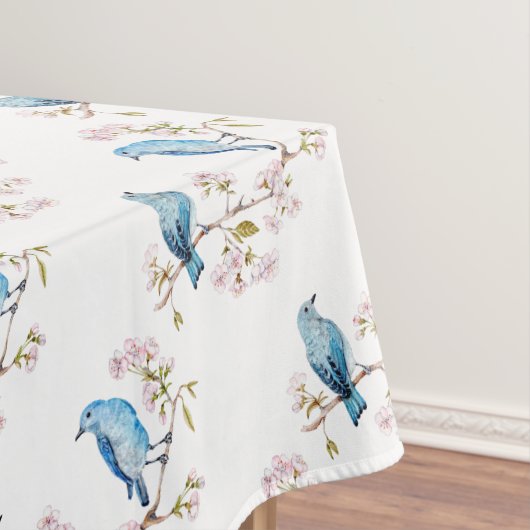 Mountain Bluebirds auf der Zweigstelle Sakura Tischdecke (Beispiel)