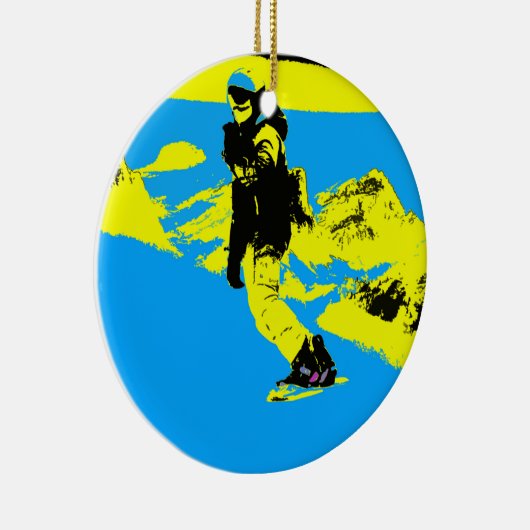 Mountain Boarding - Snowboarder Keramik Ornament (Rechts)