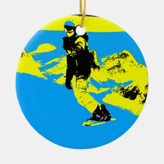 Mountain Boarding - Snowboarder Keramik Ornament (Vorne)