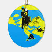 Mountain Boarding - Snowboarder Keramik Ornament (Links)