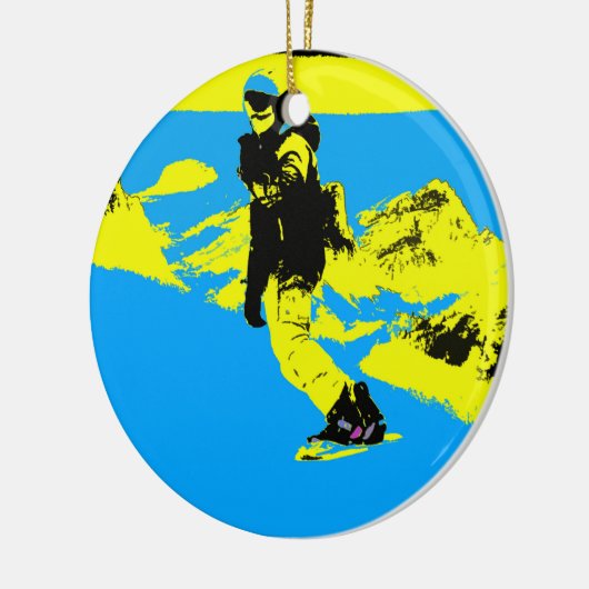Mountain Boarding - Snowboarder Keramik Ornament (Links)