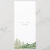 Mountain Boho Wildblume Forest Rustikale Hochzeit Menükarte (Rückseite)