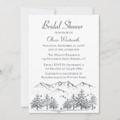 Mountain Brautparty Bäume Natur Schwarz Grau Einladung (Vorderseite)