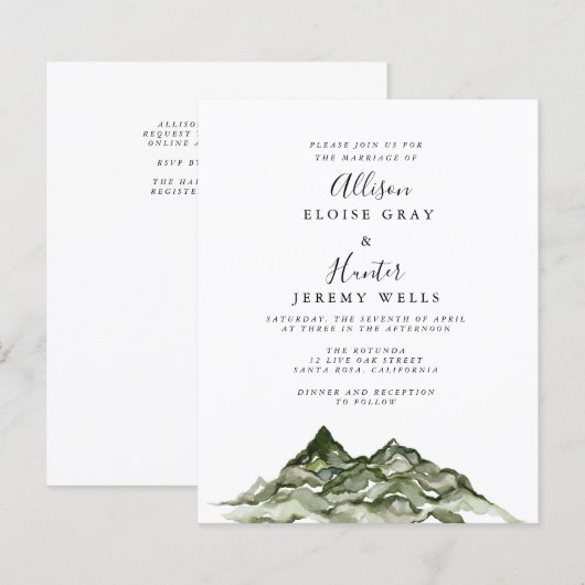 Mountain Budget Einladung Flyer (Vorne/Hinten)