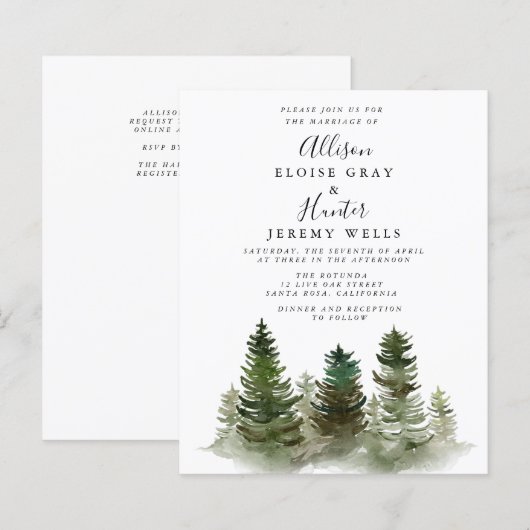 Mountain Budget Einladung Flyer (Vorne/Hinten)