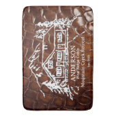 Mountain Cabin Faux Crocodile Leather Doormat Badematte (Vorderseite Vertikal)