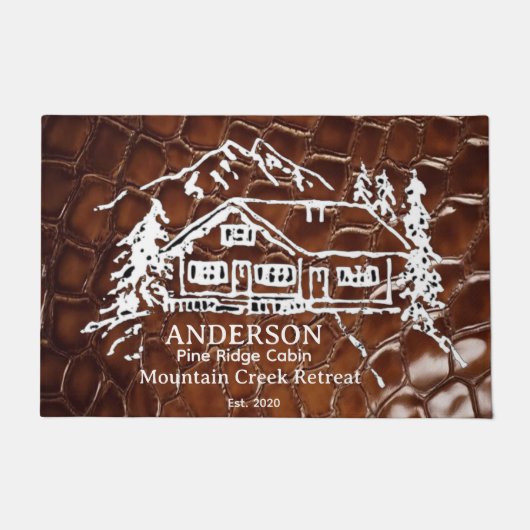 Mountain Cabin Faux Crocodile Leather Doormat Fußmatte (Vorderseite)