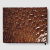 Mountain Cabin Faux Crocodile Leather Doormat Gästebuch (Rückseite)
