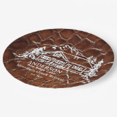 Mountain Cabin Faux Crocodile Leather Doormat Pappteller (Schrägansicht)