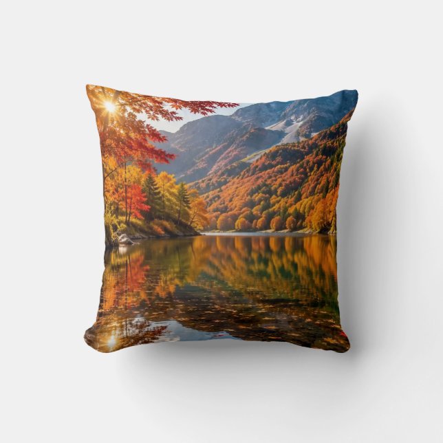 Mountain Calm in Fall Kissen (Vorderseite)