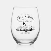Mountain Camp Bachelorette Weekend Party Glamping Weinglas Ohne Stiel (Vorderseite)