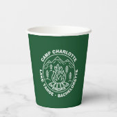 Mountain Campfire Green Custom Camp Bachelorette Pappbecher (Rückseite)