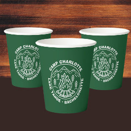 Mountain Campfire Green Custom Camp Bachelorette Pappbecher