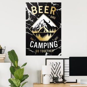 Mountain Camping & Beer Poster