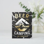 Mountain Camping & Beer Postkarte (Stehend Vorderseite)