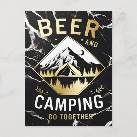 Mountain Camping & Beer Postkarte (Vorderseite)