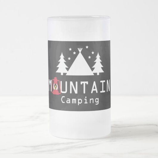 Mountain Camping Modernes Abzeichen Mattglas Bierglas (Mittel)
