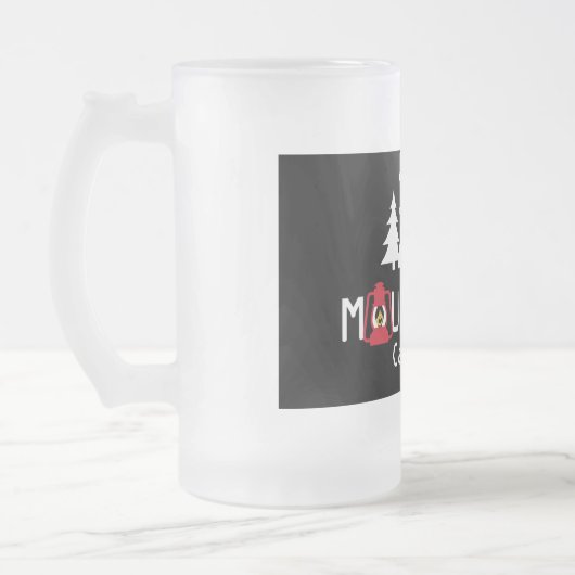 Mountain Camping Modernes Abzeichen Mattglas Bierglas (Links)