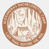 Mountain Camping Weekend Bachelorette Runder Aufkleber (Vorderseite)