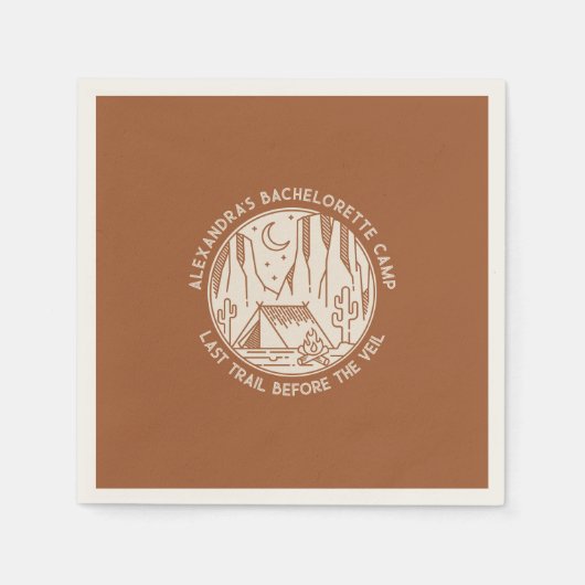 Mountain Camping Weekend Bachelorette Serviette (Vorderseite)
