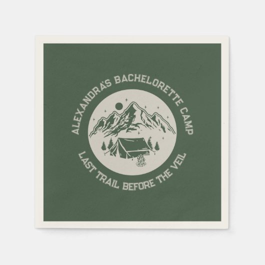 Mountain Camping Weekend Bachelorette Serviette (Vorderseite)