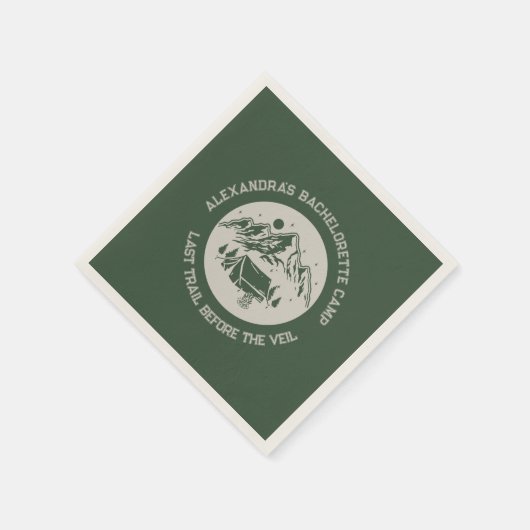 Mountain Camping Weekend Bachelorette Serviette (Ecke)