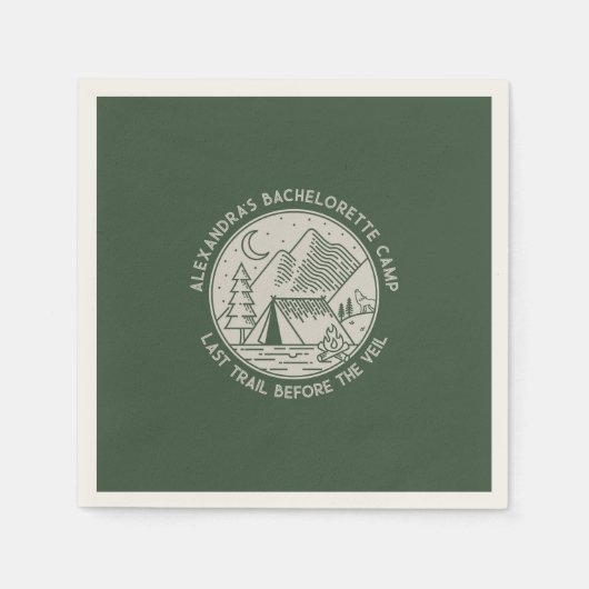 Mountain Camping Weekend Bachelorette Serviette (Vorderseite)