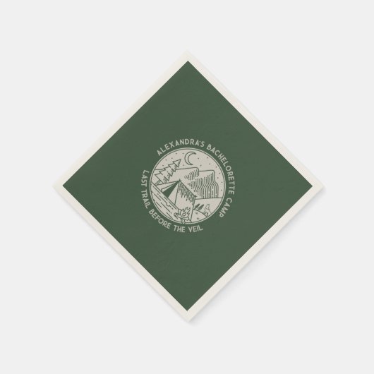 Mountain Camping Weekend Bachelorette Serviette (Ecke)