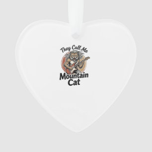 Mountain Cat Vintage Engraving Rock Grafik T-Shirt Ornament