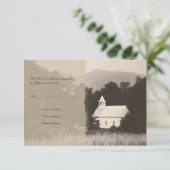 Mountain Church Vintage Hochzeit Einladung UAWG (Stehend Vorderseite)