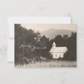 Mountain Church Vintage Hochzeit Einladung UAWG (Rückseite)
