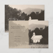 Mountain Church Vintage Hochzeit Einladung UAWG (Vorne/Hinten)