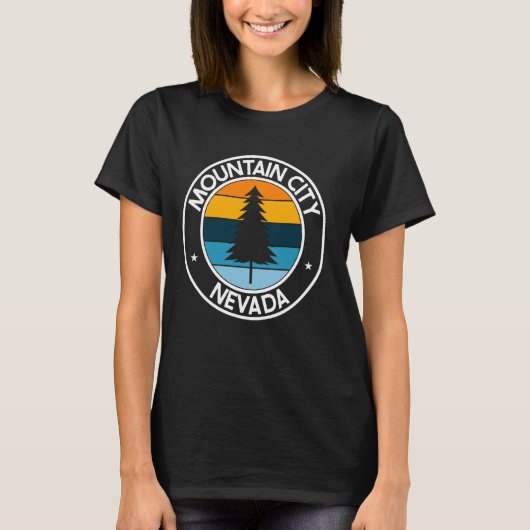Mountain City Nevada NV USA City Pride Retro Sunse T-Shirt (Vorderseite)