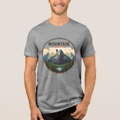 Mountain Climber Adventure Patch Herren T-Shirt Tri-Blend Shirt (Vorderseite)