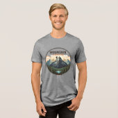 Mountain Climber Adventure Patch Herren T-Shirt Tri-Blend Shirt (Vorderseite voll)
