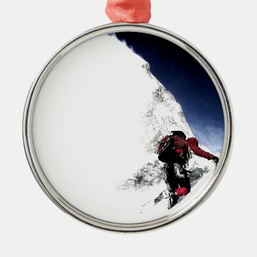 Mountain Climber Extreme Sports Ornament Aus Metall (Vorne)