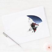 Mountain Climber Extreme Sports Ovaler Aufkleber (Umschlag)